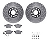 7512-74106 Drilled/Slotted Brake Rotors w/5000 Advanced Brake Pads Kit & Hardware [Silver], 2009-2013 Audi/Volkswagen, Position: - image 1