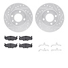 7512-74121 Drilled/Slotted Brake Rotors w/5000 Advanced Brake Pads Kit & Hardware [Silver], 1980-1984 Audi/Volkswagen, Position: - image 1