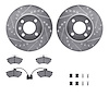 7512-74140 Drilled/Slotted Brake Rotors w/5000 Advanced Brake Pads Kit & Hardware [Silver], 1995-1995 Audi/Volkswagen, Position: - image 1