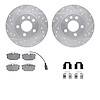 7512-74242 Drilled/Slotted Brake Rotors w/5000 Advanced Brake Pads Kit & Hardware [Silver], 2000-2000 Audi/Volkswagen, Position: - image 1