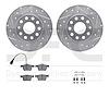 7512-74354 Drilled/Slotted Brake Rotors w/5000 Advanced Brake Pads Kit & Hardware [Silver], 2017-2019 Audi/Volkswagen, Position: - image 1