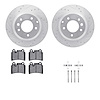 7512-74405 Drilled/Slotted Brake Rotors w/5000 Advanced Brake Pads Kit & Hardware [Silver], 2008-2009 Audi/Volkswagen, Position: - image 1
