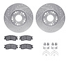 7512-75000 Drilled/Slotted Brake Rotors w/5000 Advanced Brake Pads Kit & Hardware [Silver], 1990-1990 Lexus/Toyota/Scion, Positi - image 1