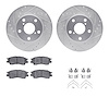 7512-75003 Drilled/Slotted Brake Rotors w/5000 Advanced Brake Pads Kit & Hardware [Silver], 1992-1998 Lexus/Toyota/Scion, Positi - image 1