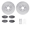 7512-75005 Drilled/Slotted Brake Rotors w/5000 Advanced Brake Pads Kit & Hardware [Silver], 1992-2000 Lexus/Toyota/Scion, Positi - image 1