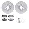 7512-75006 Drilled/Slotted Brake Rotors w/5000 Advanced Brake Pads Kit & Hardware [Silver], 1993-1994 Lexus/Toyota/Scion, Positi - image 1