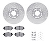 7512-75007 Drilled/Slotted Brake Rotors w/5000 Advanced Brake Pads Kit & Hardware [Silver], 1993-2010 Lexus/Toyota/Scion, Positi - image 1