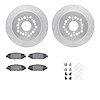 7512-75008 Drilled/Slotted Brake Rotors w/5000 Advanced Brake Pads Kit & Hardware [Silver], 1992-2000 Lexus/Toyota/Scion, Positi - image 1