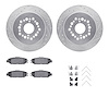 7512-75009 Drilled/Slotted Brake Rotors w/5000 Advanced Brake Pads Kit & Hardware [Silver], 1993-2000 Lexus/Toyota/Scion, Positi - image 1