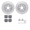7512-75010 Drilled/Slotted Brake Rotors w/5000 Advanced Brake Pads Kit & Hardware [Silver], 1998-2010 Lexus/Toyota/Scion, Positi - image 1