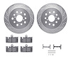 7512-75013 Drilled/Slotted Brake Rotors w/5000 Advanced Brake Pads Kit & Hardware [Silver], 2001-2006 Lexus/Toyota/Scion, Positi - image 1