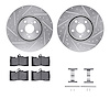 7512-75014 Drilled/Slotted Brake Rotors w/5000 Advanced Brake Pads Kit & Hardware [Silver], 2006-2020 Lexus/Toyota/Scion, Positi - image 1