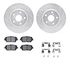 7512-75016 Drilled/Slotted Brake Rotors w/5000 Advanced Brake Pads Kit & Hardware [Silver], 2006-2015 Lexus/Toyota/Scion, Positi - image 1