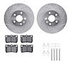 7512-75019 Drilled/Slotted Brake Rotors w/5000 Advanced Brake Pads Kit & Hardware [Silver], 2006-2013 Lexus/Toyota/Scion, Positi - image 1