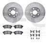 7512-75020 Drilled/Slotted Brake Rotors w/5000 Advanced Brake Pads Kit & Hardware [Silver], 2014-2015 Lexus/Toyota/Scion, Positi - image 1