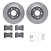 7512-75021 Drilled/Slotted Brake Rotors w/5000 Advanced Brake Pads Kit & Hardware [Silver], Fits Select Lexus/Toyota/Scion, Posi - image 1
