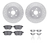 7512-75025 Drilled/Slotted Brake Rotors w/5000 Advanced Brake Pads Kit & Hardware [Silver], 2011-2017 Lexus/Toyota/Scion, Positi - image 1