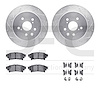 7512-75032 Drilled/Slotted Brake Rotors w/5000 Advanced Brake Pads Kit & Hardware [Silver], 2013-2020 Lexus/Toyota/Scion, Positi - image 1