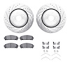 7512-75033 Drilled/Slotted Brake Rotors w/5000 Advanced Brake Pads Kit & Hardware [Silver], Fits Select Lexus/Toyota/Scion, Posi - image 1