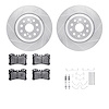 7512-75034 Drilled/Slotted Brake Rotors w/5000 Advanced Brake Pads Kit & Hardware [Silver], Fits Select Lexus/Toyota/Scion, Posi - image 1