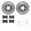 7512-75096 Drilled/Slotted Brake Rotors w/5000 Advanced Brake Pads Kit & Hardware [Silver], 2007-2017 Lexus/Toyota/Scion, Positi - image 1