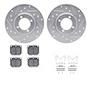 7512-76002 Drilled/Slotted Brake Rotors w/5000 Advanced Brake Pads Kit & Hardware [Silver], 1972-1972 Lexus/Toyota/Scion, Positi - image 1