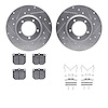 7512-76006 Drilled/Slotted Brake Rotors w/5000 Advanced Brake Pads Kit & Hardware [Silver], 1975-1983 Lexus/Toyota/Scion, Positi - image 1