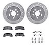7512-76022 Drilled/Slotted Brake Rotors w/5000 Advanced Brake Pads Kit & Hardware [Silver], 1986-1993 Lexus/Toyota/Scion, Positi - image 1