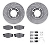 7512-76025 Drilled/Slotted Brake Rotors w/5000 Advanced Brake Pads Kit & Hardware [Silver], 1985-1988 Lexus/Toyota/Scion, Positi - image 1