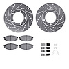 7512-76027 Drilled/Slotted Brake Rotors w/5000 Advanced Brake Pads Kit & Hardware [Silver], 1984-1995 Lexus/Toyota/Scion, Positi - image 1