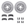 7512-76034 Drilled/Slotted Brake Rotors w/5000 Advanced Brake Pads Kit & Hardware [Silver], 1988-1991 Lexus/Toyota/Scion, Positi - image 1