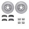 7512-76041 Drilled/Slotted Brake Rotors w/5000 Advanced Brake Pads Kit & Hardware [Silver], 1990-1993 Lexus/Toyota/Scion, Positi - image 1