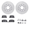 7512-76043 Drilled/Slotted Brake Rotors w/5000 Advanced Brake Pads Kit & Hardware [Silver], 1991-1995 Lexus/Toyota/Scion, Positi - image 1