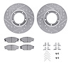 7512-76045 Drilled/Slotted Brake Rotors w/5000 Advanced Brake Pads Kit & Hardware [Silver], 1985-1992 Lexus/Toyota/Scion, Positi - image 1
