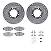 7512-76046 Drilled/Slotted Brake Rotors w/5000 Advanced Brake Pads Kit & Hardware [Silver], 1987-1988 Lexus/Toyota/Scion, Positi - image 1
