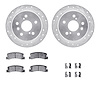 7512-76056 Drilled/Slotted Brake Rotors w/5000 Advanced Brake Pads Kit & Hardware [Silver], 1992-1996 Lexus/Toyota/Scion, Positi - image 1