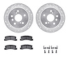 7512-76057 Drilled/Slotted Brake Rotors w/5000 Advanced Brake Pads Kit & Hardware [Silver], 1997-1999 Lexus/Toyota/Scion, Positi - image 1
