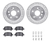 7512-76058 Drilled/Slotted Brake Rotors w/5000 Advanced Brake Pads Kit & Hardware [Silver], 2000-2003 Lexus/Toyota/Scion, Positi - image 1