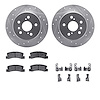 7512-76060 Drilled/Slotted Brake Rotors w/5000 Advanced Brake Pads Kit & Hardware [Silver], 1992-2003 Lexus/Toyota/Scion, Positi - image 1