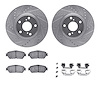 7512-76061 Drilled/Slotted Brake Rotors w/5000 Advanced Brake Pads Kit & Hardware [Silver], 2003-2006 Lexus/Toyota/Scion, Positi - image 1