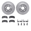 7512-76063 Drilled/Slotted Brake Rotors w/5000 Advanced Brake Pads Kit & Hardware [Silver], 1999-2003 Lexus/Toyota/Scion, Positi - image 1