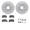 7512-76066 Drilled/Slotted Brake Rotors w/5000 Advanced Brake Pads Kit & Hardware [Silver], 1992-1995 Lexus/Toyota/Scion, Positi - image 1