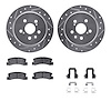 7512-76069 Drilled/Slotted Brake Rotors w/5000 Advanced Brake Pads Kit & Hardware [Silver], 1994-1995 Lexus/Toyota/Scion, Positi - image 1