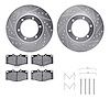7512-76073 Drilled/Slotted Brake Rotors w/5000 Advanced Brake Pads Kit & Hardware [Silver], 1988-1995 Lexus/Toyota/Scion, Positi - image 1