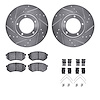 7512-76074 Drilled/Slotted Brake Rotors w/5000 Advanced Brake Pads Kit & Hardware [Silver], 1995-2004 Lexus/Toyota/Scion, Positi - image 1
