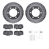 7512-76076 Drilled/Slotted Brake Rotors w/5000 Advanced Brake Pads Kit & Hardware [Silver], 1995-2004 Lexus/Toyota/Scion, Positi - image 1