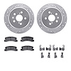 7512-76078 Drilled/Slotted Brake Rotors w/5000 Advanced Brake Pads Kit & Hardware [Silver], 1998-1999 Lexus/Toyota/Scion, Positi - image 1