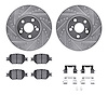 7512-76082 Drilled/Slotted Brake Rotors w/5000 Advanced Brake Pads Kit & Hardware [Silver], 2000-2010 Lexus/Toyota/Scion, Positi - image 1