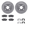 7512-76086 Drilled/Slotted Brake Rotors w/5000 Advanced Brake Pads Kit & Hardware [Silver], 2000-2000 Lexus/Toyota/Scion, Positi - image 1