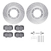7512-76087 Drilled/Slotted Brake Rotors w/5000 Advanced Brake Pads Kit & Hardware [Silver], 1993-1997 Lexus/Toyota/Scion, Positi - image 1